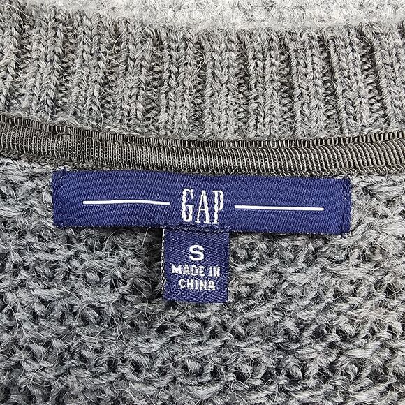 Gap Sweater Womens Small Gray Alpaca Wool Blend Button Up Short Sleeve Cardigan - Picture 2 of 13